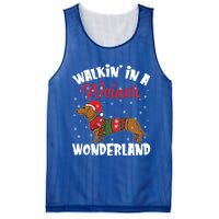 Walking In A Wiener Wonderland Funny Dachshund Christmas Cool Gift Mesh Reversible Basketball Jersey Tank