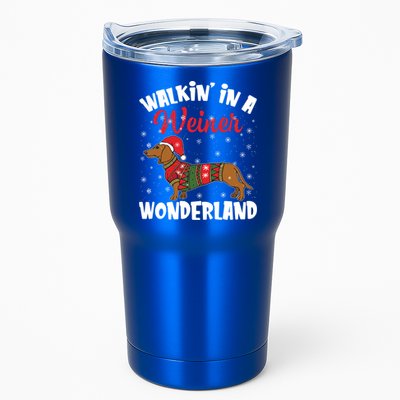 Walking In A Wiener Wonderland Funny Dachshund Christmas Cool Gift Tumbler