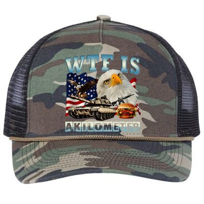 Wtf Is A Kilometer Eagle Badge American Signature Burger Retro Rope Trucker Hat Cap