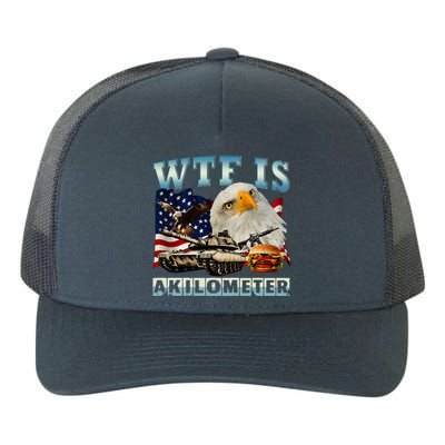 Wtf Is A Kilometer Eagle Badge American Signature Burger Yupoong Adult 5-Panel Trucker Hat