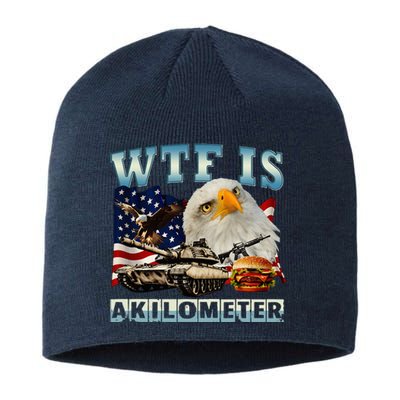 Wtf Is A Kilometer Eagle Badge American Signature Burger Sustainable Beanie