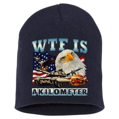 Wtf Is A Kilometer Eagle Badge American Signature Burger Short Acrylic Beanie