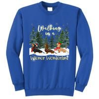 Walking In A Wiener Wonderland Dachshund Trio Gift Sweatshirt