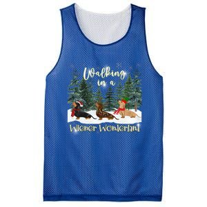 Walking In A Wiener Wonderland Dachshund Trio Gift Mesh Reversible Basketball Jersey Tank