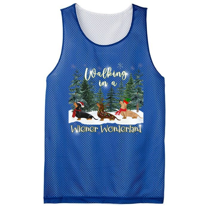 Walking In A Wiener Wonderland Dachshund Trio Gift Mesh Reversible Basketball Jersey Tank