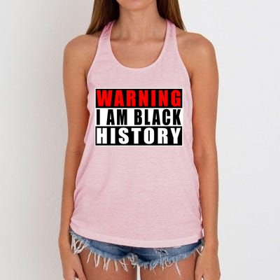 Warning I Am Black History Month Gift Women's Knotted Racerback Tank