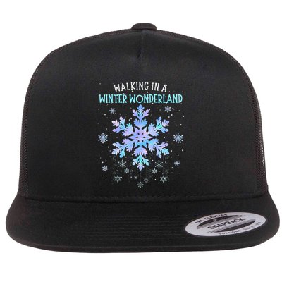 Walking In A Winter Wonderland Tie Dye Snowflake Christmas Flatbill Hat