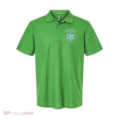 Walking In A Winter Wonderland Tie Dye Snowflake Christmas Polo