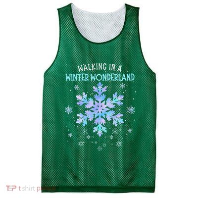 Walking In A Winter Wonderland Tie Dye Snowflake Christmas Mesh Reversible Basketball Jersey Tank