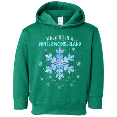 Walking In A Winter Wonderland Tie Dye Snowflake Christmas Toddler Hoodie