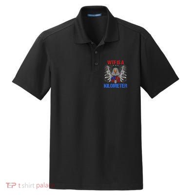 Wtf Is A Kilometer Eagle American Flag Usa 4th Of July Dry Zone Grid Polo