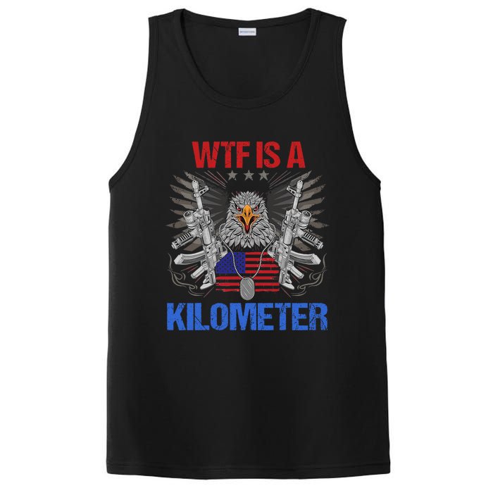 Wtf Is A Kilometer Eagle American Flag Usa 4th Of July PosiCharge Competitor Tank