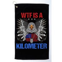Wtf Is A Kilometer Eagle American Flag Usa 4th Of July Golf Towel