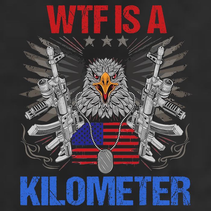 Wtf Is A Kilometer Eagle American Flag Usa 4th Of July Golf Towel