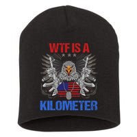 Wtf Is A Kilometer Eagle American Flag Usa 4th Of July Short Acrylic Beanie