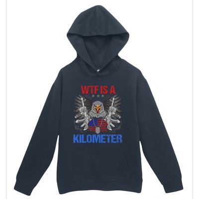 Wtf Is A Kilometer Eagle American Flag Usa 4th Of July Urban Pullover Hoodie