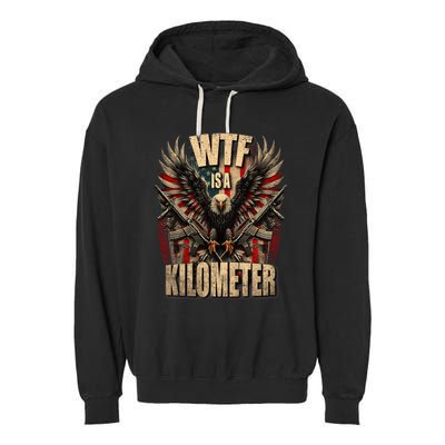 Wtf Is A Kilometer Eagle Badge American Signature Burger Garment-Dyed Fleece Hoodie