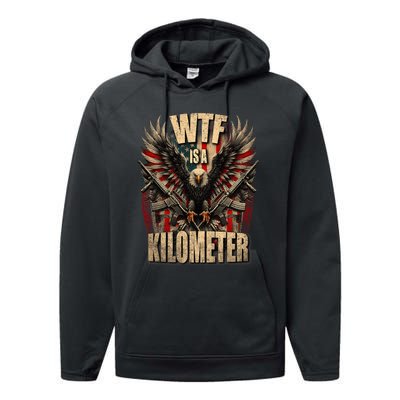 Wtf Is A Kilometer Eagle Badge American Signature Burger Performance Fleece Hoodie