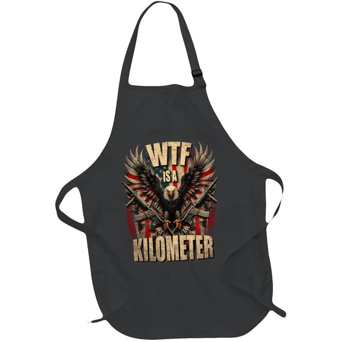 Wtf Is A Kilometer Eagle Badge American Signature Burger Full-Length Apron With Pockets