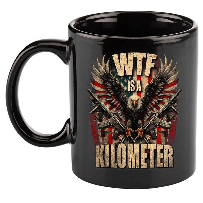 Wtf Is A Kilometer Eagle Badge American Signature Burger 11oz C Handle Ceramic Mug