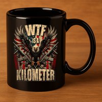 Wtf Is A Kilometer Eagle Badge American Signature Burger 11oz C Handle Ceramic Mug