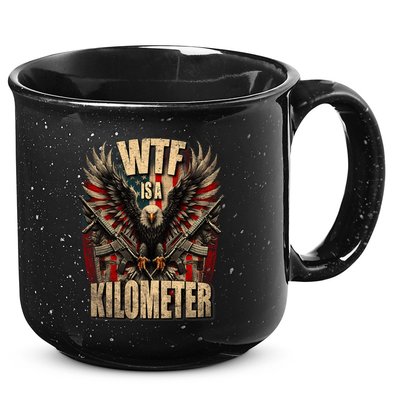 Wtf Is A Kilometer Eagle Badge American Signature Burger 15oz Campfire Ceramic Mug