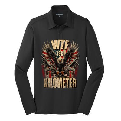 Wtf Is A Kilometer Eagle Badge American Signature Burger Silk Touch Performance Long Sleeve Polo