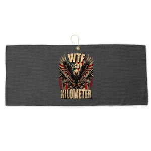 Wtf Is A Kilometer Eagle Badge American Signature Burger Large Microfiber Waffle Golf Towel