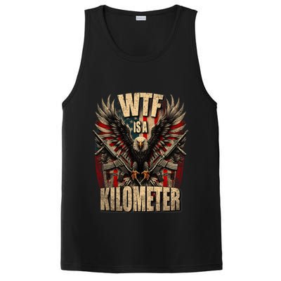 Wtf Is A Kilometer Eagle Badge American Signature Burger PosiCharge Competitor Tank