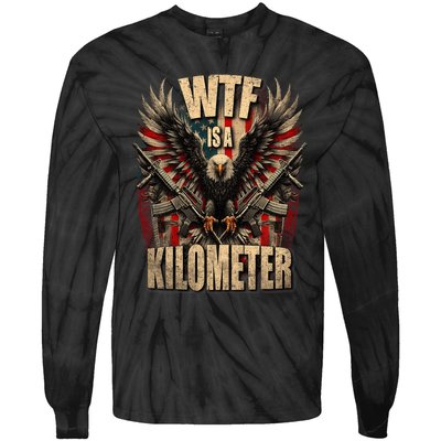 Wtf Is A Kilometer Eagle Badge American Signature Burger Tie-Dye Long Sleeve Shirt