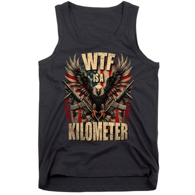 Wtf Is A Kilometer Eagle Badge American Signature Burger Tank Top
