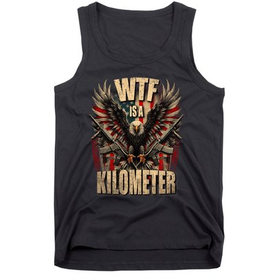 Wtf Is A Kilometer Eagle Badge American Signature Burger Tank Top