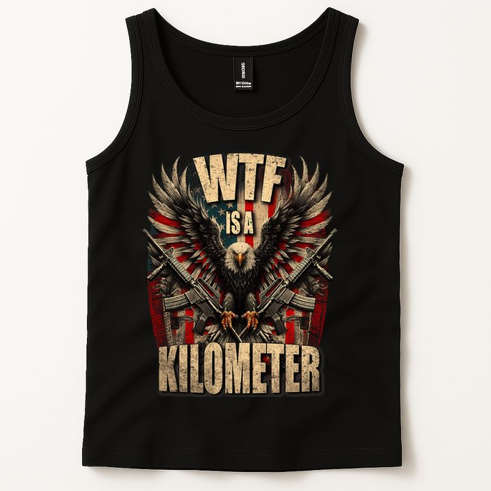Wtf Is A Kilometer Eagle Badge American Signature Burger Tank Top
