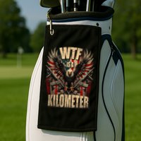 Wtf Is A Kilometer Eagle Badge American Signature Burger Golf Towel