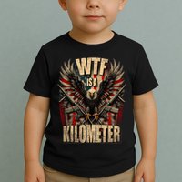 Wtf Is A Kilometer Eagle Badge American Signature Burger Toddler T-Shirt