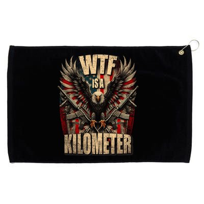 Wtf Is A Kilometer Eagle Badge American Signature Burger Grommeted Golf Towel