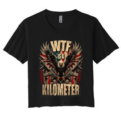 Wtf Is A Kilometer Eagle Badge American Signature Burger Crop Top