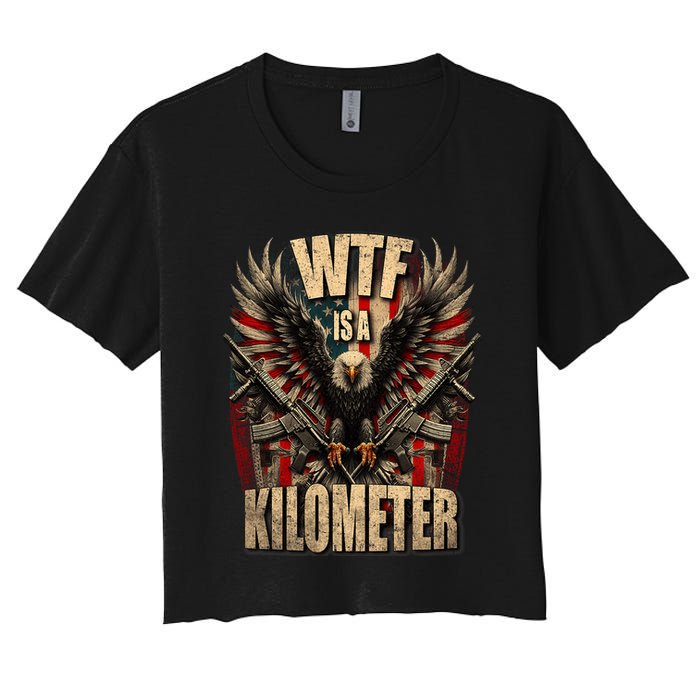 Wtf Is A Kilometer Eagle Badge American Signature Burger Crop Top