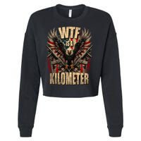 Wtf Is A Kilometer Eagle Badge American Signature Burger Cropped Pullover Crew