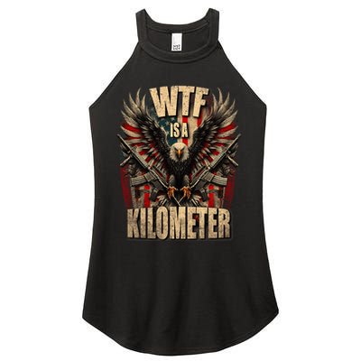 Wtf Is A Kilometer Eagle Badge American Signature Burger Women's Perfect Tri Rocker Tank