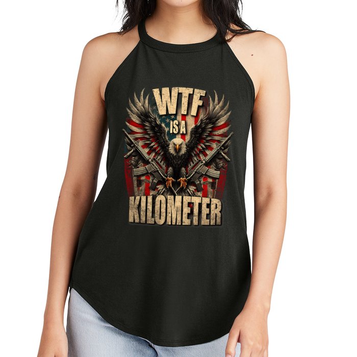 Wtf Is A Kilometer Eagle Badge American Signature Burger Women's Perfect Tri Rocker Tank