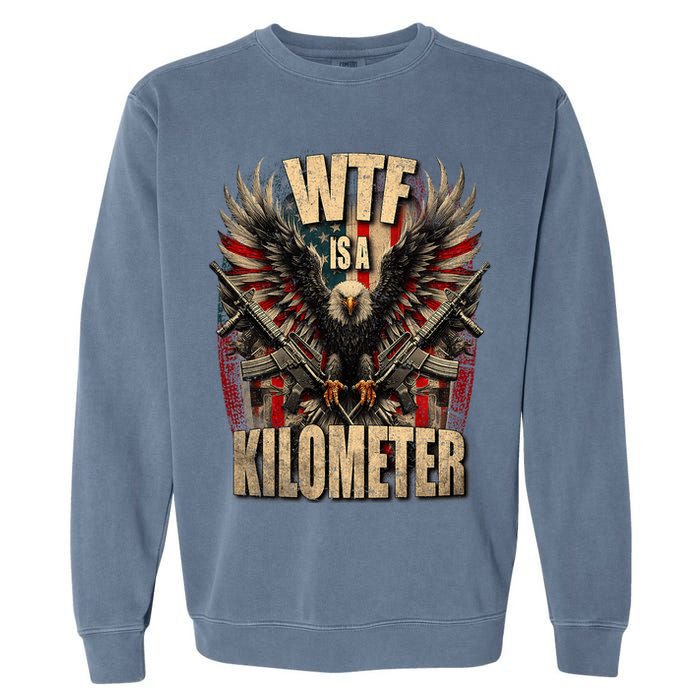 Wtf Is A Kilometer Eagle Badge American Signature Burger Garment-Dyed Sweatshirt