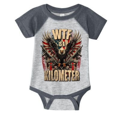 Wtf Is A Kilometer Eagle Badge American Signature Burger Infant Baby Jersey Bodysuit