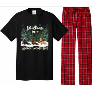 Walking In A Wiener Wonderland Dachshund Trio Gift Pajama Set