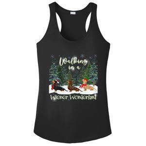 Walking In A Wiener Wonderland Dachshund Trio Gift Ladies PosiCharge Competitor Racerback Tank