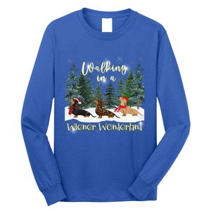 Walking In A Wiener Wonderland Dachshund Trio Gift Long Sleeve Shirt