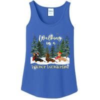 Walking In A Wiener Wonderland Dachshund Trio Gift Ladies Essential Tank