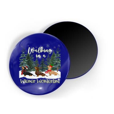 Walking In A Wiener Wonderland Dachshund Trio Gift Magnet