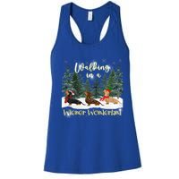 Walking In A Wiener Wonderland Dachshund Trio Gift Women's Racerback Tank