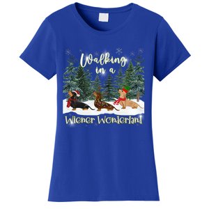 Walking In A Wiener Wonderland Dachshund Trio Gift Women's T-Shirt